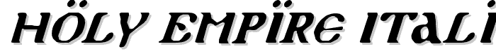 Holy Empire Italic font